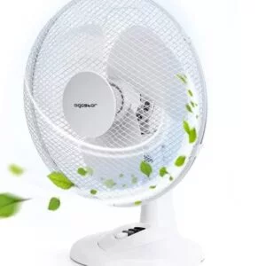 Ventilador de Mesa, 3 aspas, 35w, blanco, 3 velocidades, de 12 pulgadas
