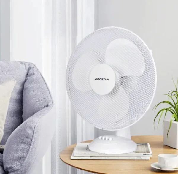 Ventilador de Mesa de 16 pulgadas, 3 aspas, 40w, blanco con 3 velocidades, plástico duro - Imagen 2