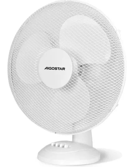 Ventilador de Mesa de 16 pulgadas, 3 aspas, 40w, blanco con 3 velocidades, plástico duro