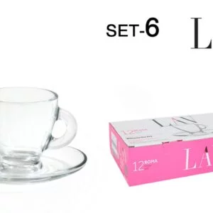 (ROMAS5) SET DE 6 TAZAS 225 CC CON PLATO CAPUCCINO
