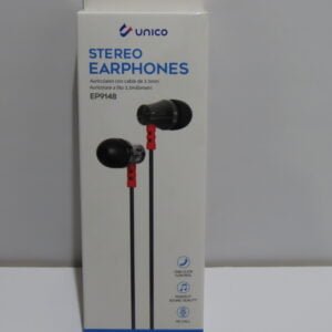 Auriculares Internos con Micrófono EP9148 Negro – Marca Unico caja frontal