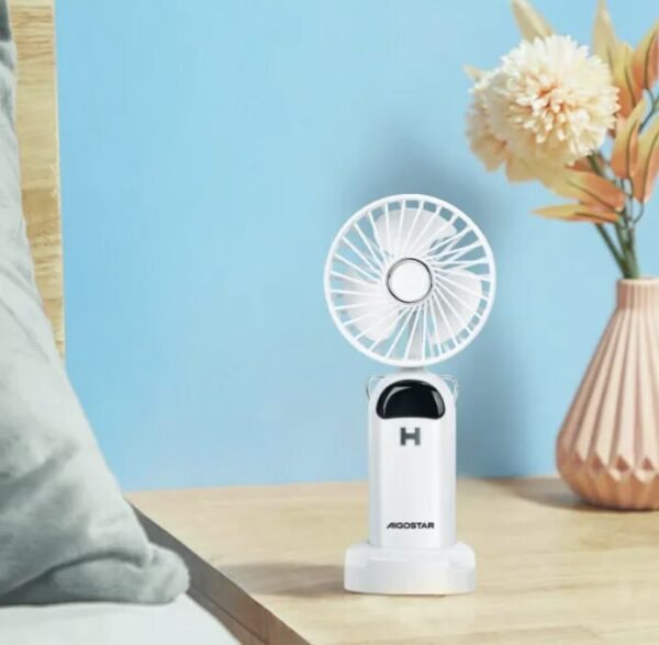 Mini Ventilador de Mano de 3 aspas, 4w, 5 velocidades, blanco con carga de USB, portátil - Imagen 5