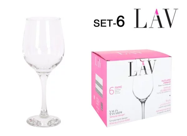 (FAM556F) SET 6 COPAS DE VINO TINTO 395cc