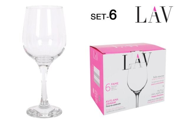 (FAM 563)SET 6 COPAS VINO TINTO 480CC