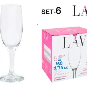 (MIS550F) SET 6 COPAS CHAMPAGNE 235cc