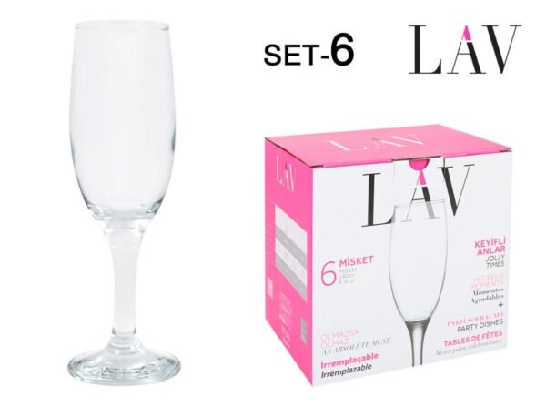 (MIS535F) SET 6 COPAS CHAMPAGNE 190CC MISKET