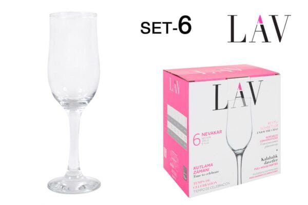 (NEV539) SET 6 COPAS CHAMPAGNE 195CC