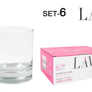 (ADA382) SET 6 VASOS WHISKEY REFORZADO 320cc