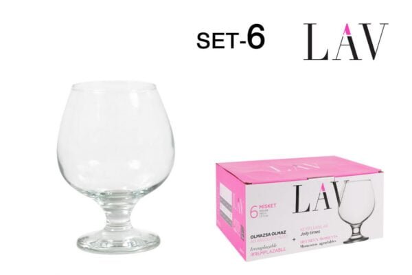 (MIS568F) SET 6 COPAS COÑAC 390cc "MISKET"