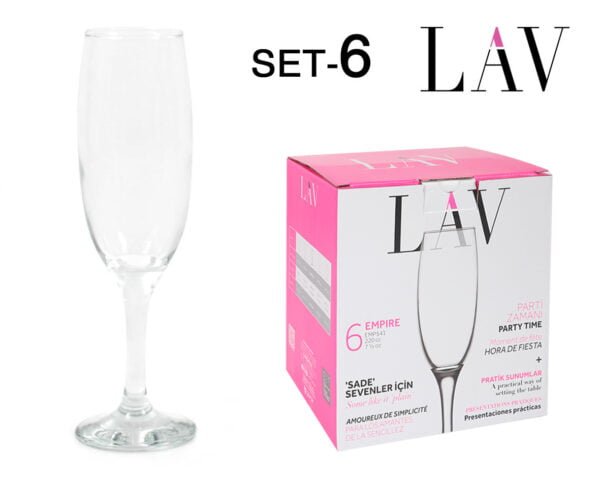 (EMP541F) SET 6 COPAS DE CAVA CHAMPAGNE 220CC