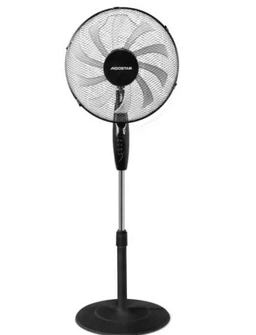 Ventilador de pie mecánico de 10 aspas plástico duro negro