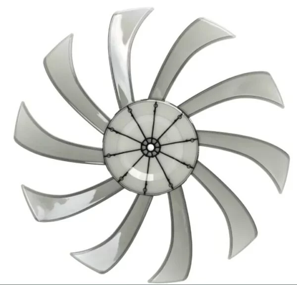 Ventilador de pie mecánico de 10 aspas plástico duro negro - Imagen 2