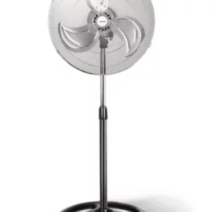 Ventilador de pie 55w plástico y metal color negro plata 3 aspas