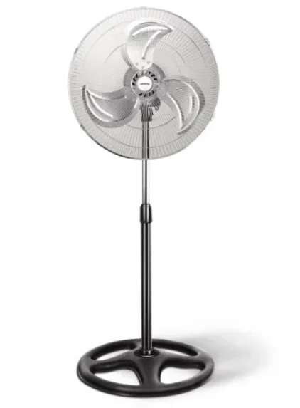 Ventilador de pie 55w plástico y metal color negro plata 3 aspas