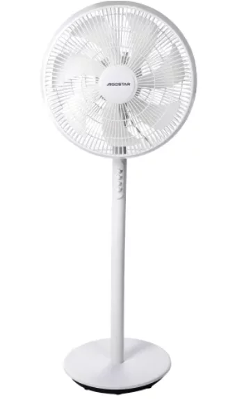 Ventilador de pie mecánico de 7 aspas, 45w, blanco, 3 velocidades y de plástico duro