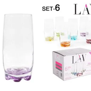(ADR25 PT068FC) SET 6 VASOS REFRESCO 370cc CORAL ADORA