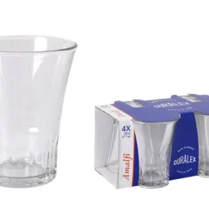 SET 4 VASOS CORTADO TRANSPARENTE 20cl "AMALFI"
