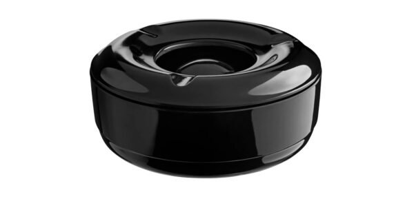 SET DE 6 CENICEROS PLÁSTICO CON TAPA, 3 BLANCO & 3 NEGRO