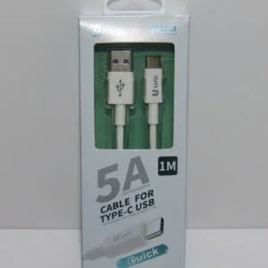 CABLE DE CARGA RÁPIDA 5A DE USB A TIPO-C 1M BLANCO