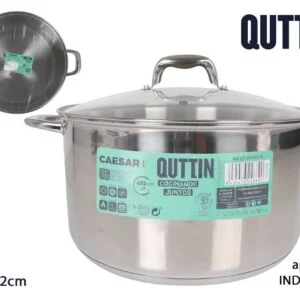 OLLA ACERO INDUCCIÓN, ELÉCTRICO, HALOGÉNO, GAS 32 CM 15 L CON TAPA NEW CAESAR