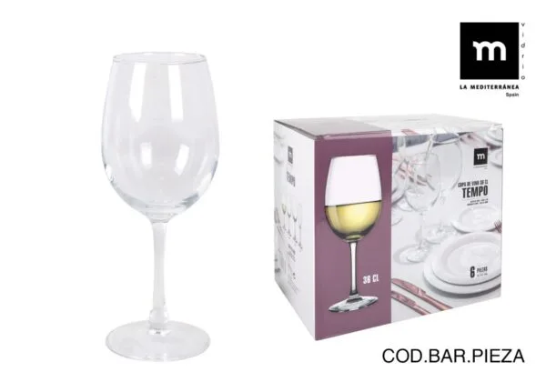 SET DE 6 COPAS PARA VINO BLANCO 36 CL, 21 CM "TEMPO"